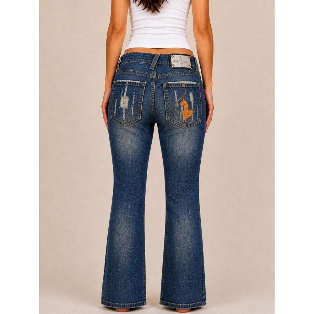 Vintage Y2K Baby Phat Distressed Bootcut Jeans Size 16